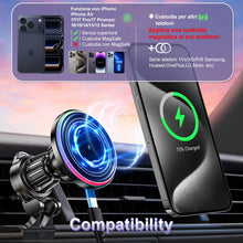 Carica l'immagine nel visualizzatore di Gallery, MANKIW Caricatore Auto per MagSafe, 15W Caricatore Wireless Auto per iPhone 17/16/15/14/13/12, Supporto Telefono da Auto