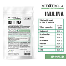 Carica l'immagine nel visualizzatore di Gallery, VITATIV Inulina da Cicoria in Polvere Pura 500g | Fibra Vegetale Prebiotica da Radici di Cicoria | ALTA QUALITA