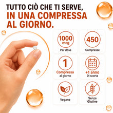Carica l'immagine nel visualizzatore di Gallery, NutrexLab Vitamina B12 1000 mcg – Metilcobalamina – 450 Microcompresse – Alto Dosaggio – 15 Mesi di Scorta – Integratore