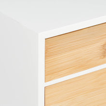 Carica l'immagine nel visualizzatore di Gallery, Relaxdays Organizer da Scrivania, bambù e MDF, Portaoggetti Salvaspazio con 2 Cassetti, HLP 14x33x21 cm, Bianco/Naturale