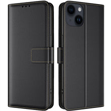 Carica l'immagine nel visualizzatore di Gallery, Cover per iPhone 15 Custodia a Libro in Pelle,Nero