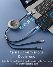 Carica l'immagine nel visualizzatore di Gallery, Minlu Retrattile Cavo di Ricarica 5 in 1, Cavo USB Ricarica Rapida 1,2m