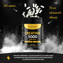 Carica l'immagine nel visualizzatore di Gallery, Creatina 5000 Mega Caps, stimolante per l'allenamento, 5000 mg di creatina monoidrato per dose giornaliera, 300 capsule,