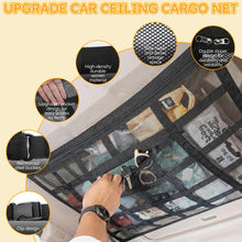 Carica l'immagine nel visualizzatore di Gallery, Rete Portaoggetti da Soffitto per Auto, 90 × 65 cm,2 Tasche a Rete