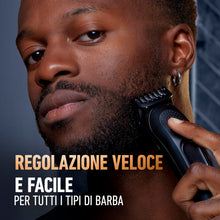 Carica l'immagine nel visualizzatore di Gallery, King C. Gillette Kit Regolabarba Uomo, Rasoio Elettrico con Accessori, Nero