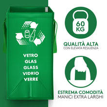 Carica l'immagine nel visualizzatore di Gallery, PTMS® Borse Raccolta Differenziata - 3 Bidoni per Carta, Plastica e Vetro