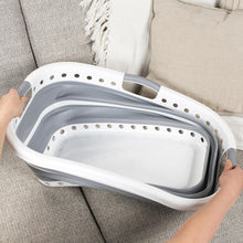 Carica l'immagine nel visualizzatore di Gallery, Beldray LA072979GRYEU Cestello per lavanderia, Collapsible Hip Hugger, curvo e sagomato per adattarsi al corpo, cestello facile da piegare, Manici ergonomici a 2 vie antiscivolo, 37 litri, grigi