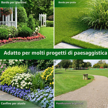 Carica l'immagine nel visualizzatore di Gallery, AggFencer Bordo Prato Flessibile 5cm x 7,6m Nero, Plastica. Installazione senza scavo, 46 picchetti inclusi. Per aiuole,