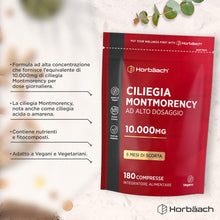 Carica l'immagine nel visualizzatore di Gallery, Montmorency Cherry 10000 mg - 180 Compresse Vegane per 6 Mesi
