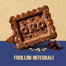 Carica l'immagine nel visualizzatore di Gallery, Oro Saiwa Cioccoro, Frollini Integrali al Cacao con Gocce di Cioccolato e Fiocchi d'Avena, Fonte di Fibre, 100% Grano It