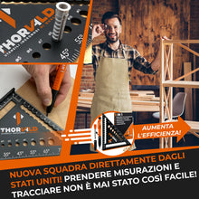 Carica l'immagine nel visualizzatore di Gallery, THORVALD Squadra da Falegname MULTIFUNZIONE 180 mm [+PORTA MINE +ISTRUZIONI] Metallo Righello Trusquino Goniometro Angol