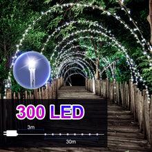 Carica l'immagine nel visualizzatore di Gallery, Uping Luci Natale Esterno Luci Albero di Natale Interno 300 LED 30M Catena Luminosa Bianco Freddo Lucine Decorazioni Nat