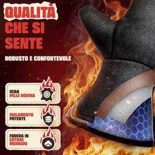 Carica l'immagine nel visualizzatore di Gallery, achilles Guanto Da Camino, Conforme alla Norma En407, Con Isolamento Termico, Guanto da Forno In Pelle, Guanto Protettiv