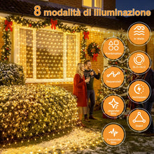 Carica l'immagine nel visualizzatore di Gallery, HeiPard Rete Luminosa 208 LED Verde Esterno 2,5x2m IP67 8 Modi Timer