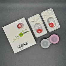 Carica l'immagine nel visualizzatore di Gallery, DESIGNLENSES, Lenti a contatto colorate rosse per costume di Halloween da zombie, senza gradazione, 1 paio (2 pezzi), le