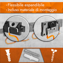 Carica l'immagine nel visualizzatore di Gallery, Portautensili da giardino [2x40cm] Organizer per utensili con ganci antiscivolo – portautensili per scope, zappe e altri