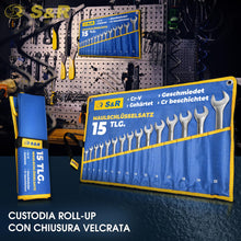 Carica l'immagine nel visualizzatore di Gallery, S&amp;R Set Chiavi Inglesi Combinate Anello e Forchetta - 15 Pz da 6 a 22mm