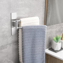 Carica l'immagine nel visualizzatore di Gallery, Porta Asciugamani Bagno Adesivo Girevole a 180°, Portasciugamani da Parete in Acciaio Inox 304 Porta Asciugamani Senza F
