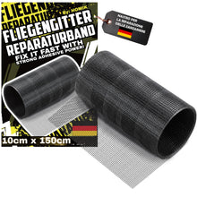 Carica l'immagine nel visualizzatore di Gallery, Nastro Adesivo Nero per Riparazione Zanzariere - Extra Resistente Nero - 10cm x 150cm per Zanzariere e Zanzariere Antiza