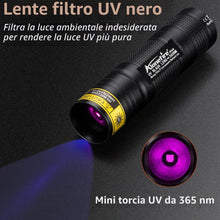 Carica l'immagine nel visualizzatore di Gallery, Alonefire SV110 Torcia UV LED Piccolo Professionale 365nm USB C Ricaricabile Mini Lampada Ultravioletti per Resina, Pesc