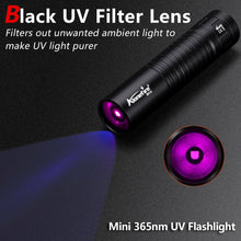 Carica l'immagine nel visualizzatore di Gallery, Alonefire SV114 Torcia UV LED Piccolo Professionale 365nm USB C Ricaricabile Mini Lampada Ultravioletti per Resina, Pesc