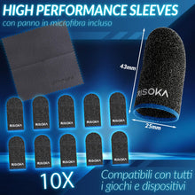 Carica l'immagine nel visualizzatore di Gallery, Gaming Finger Sleeves 10 Pezzi - Scorrimento Perfetto su Touchscreen