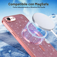 Carica l'immagine nel visualizzatore di Gallery, Kokio Glitter Magnetica Cover per iPhone 17e / iPhone 16e con Cordino, Compatibile con MagSafe, Brillantini Silicone TPU