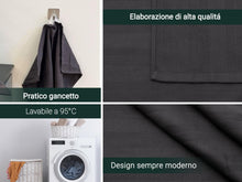 Carica l'immagine nel visualizzatore di Gallery, ZOLLNER 5 strofinacci in cotone - 50x70 cm - canovacci da cucina a righe grigio scuro - assorbenti e robusti - lavabili 