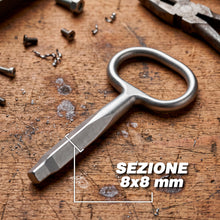 Carica l'immagine nel visualizzatore di Gallery, STEXFIT Chiave Quadrata Contatore da 8 mm, Chiave Universale per Contatori Gas, Elettrici, Acqua e Quadri Elettrici (1 P