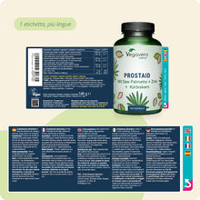 Carica l'immagine nel visualizzatore di Gallery, Integratore PROSTATA Vegavero® | 180 capsule | con Serenoa Repens, Ortica, Zucca, Zinco e Selenio | Titolato in Acidi Gr