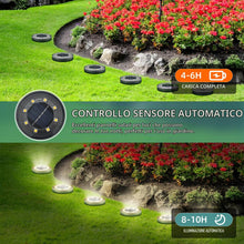 Carica l'immagine nel visualizzatore di Gallery, Carehabi 8 Pezzi lampade solari da giardino, luci da esterno giardino solari, IP68, impermeabili,luci solari esterno per