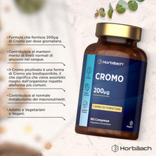 Carica l'immagine nel visualizzatore di Gallery, Cromo Picolinato 200 mcg - 365 Compresse Vegane