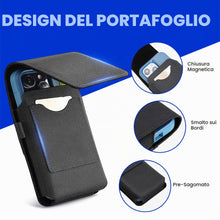 Carica l'immagine nel visualizzatore di Gallery, Gcepls - Custodia per cellulare in nylon con chiusura magnetica, con porta carte ID, custodia da cintura per iPhone 16 P
