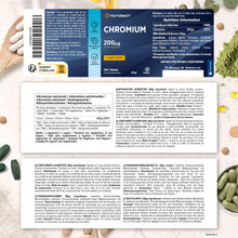 Carica l'immagine nel visualizzatore di Gallery, Cromo Picolinato 200 mcg - 365 Compresse Vegane