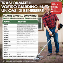 Carica l'immagine nel visualizzatore di Gallery, Spazzola Erbacce per Decespugliatore, Acciaio, Adattatore Universale