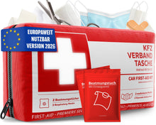 Carica l'immagine nel visualizzatore di Gallery, Set di pronto soccorso a norma auto 2026 DIN 13164:2022, borsa per