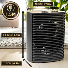 Carica l'immagine nel visualizzatore di Gallery, Duronic HV32 BK Stufetta Elettrica Termoventilatore 2000W Eco 1000W Nero