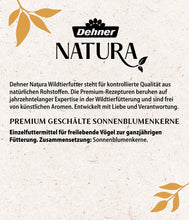 Carica l'immagine nel visualizzatore di Gallery, Dehner Natura Premium mangime per Uccelli, Semi di Girasole Non decorticati, Mangime integrativo per Alimentazione Tutto