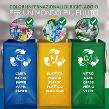 Carica l'immagine nel visualizzatore di Gallery, PTMS® Borse Raccolta Differenziata - 3 Bidoni per Carta, Plastica e Vetro