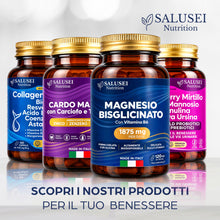 Carica l'immagine nel visualizzatore di Gallery, SALUSEI Magnesio Bisglicinato 1875 mg per Dose con Vitamina B6 – 375 mg di Magnesio Elementare (100% VNR) – Integratore 