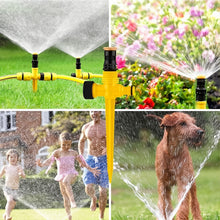 Carica l'immagine nel visualizzatore di Gallery, 4 Pezzi Irrigatore da Giardino, Irrigatore d'acqua Rotante a 360° Sistema di Irrigazione Circolare Automatico Regolabile