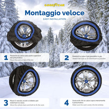 Carica l'immagine nel visualizzatore di Gallery, Goodyear Calze da Neve Star Gripper Omologate Italia EN 16662-1:2020 Due Catene da Neve in Tessuto per Auto, Snow Sock T