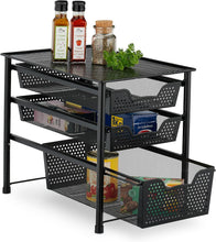 Carica l'immagine nel visualizzatore di Gallery, Relaxdays Scaffale Portaspezie con Cassetto, Organizer da Tavolo da Cucina o Scrivania Ufficio, HLP 35x28x42,5 cm, Nero