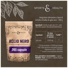 Carica l'immagine nel visualizzatore di Gallery, Aglio Nero Fermentato Estratto 15:1-365 Capsule Alto Dosaggio Vegane