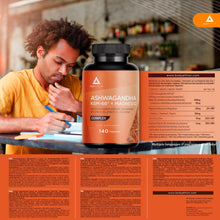 Carica l'immagine nel visualizzatore di Gallery, Ashwagandha KSM-66 + Magnesio COMPLEX - Ansia e stress | Più riposo, benessere mentale e fisico – Alto Dosaggio 5% Witha