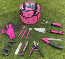 Carica l'immagine nel visualizzatore di Gallery, SIXTOL Garden PINK - Set di 10 attrezzi da giardino, 10 pezzi, accessori da giardino in acciaio inox, pratica borsa da giardino come regalo per donne, per giardinieri e donne