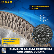 Carica l'immagine nel visualizzatore di Gallery, S&amp;R Disco Diamantato 115 piastrelle. Disco diamantato Gres Porcellanato Piastrelle Ceramica Granito Marmo. Dischi Flessi