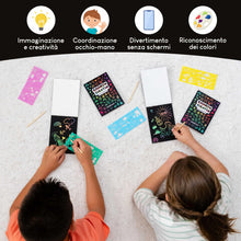 Carica l'immagine nel visualizzatore di Gallery, BONNYCO Scratch Art Bambini 16 Set per Gadget Compleanno Bambini e Scuola