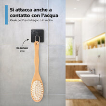 Carica l'immagine nel visualizzatore di Gallery, 4 x Ganci da parete senza forare Nero, fino a 8 kg