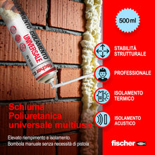 Carica l'immagine nel visualizzatore di Gallery, Fischer Schiuma Poliuretanica PU 1K 500 ml